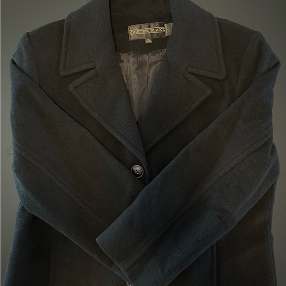 Kristen Blake Vintage Virgin Wool Cashmere Blend Coat Jacket, Black, S Petite - Picture 1 of 15